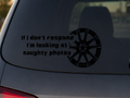 If I don't respond I'm looking at naughty photos (wheel image)