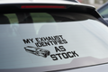 my exhaust identitys as stock car sticker