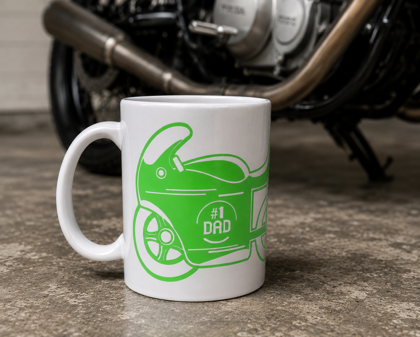 Number 1 motorbike dad mug