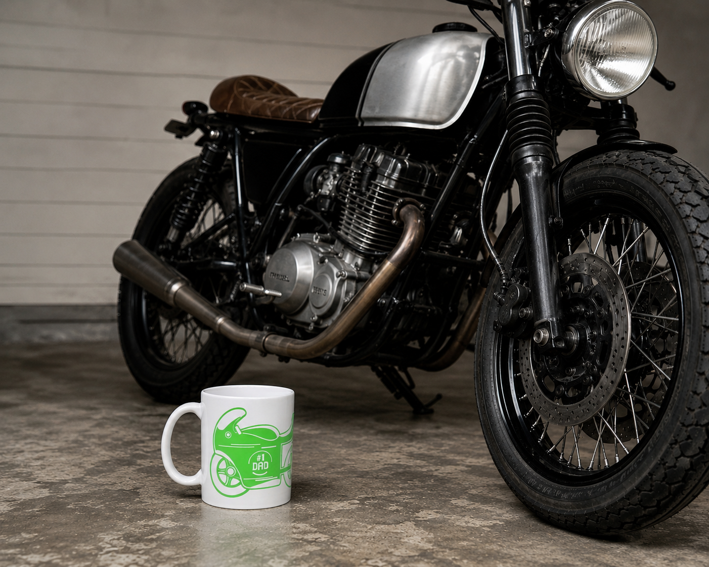Number 1 motorbike dad mug